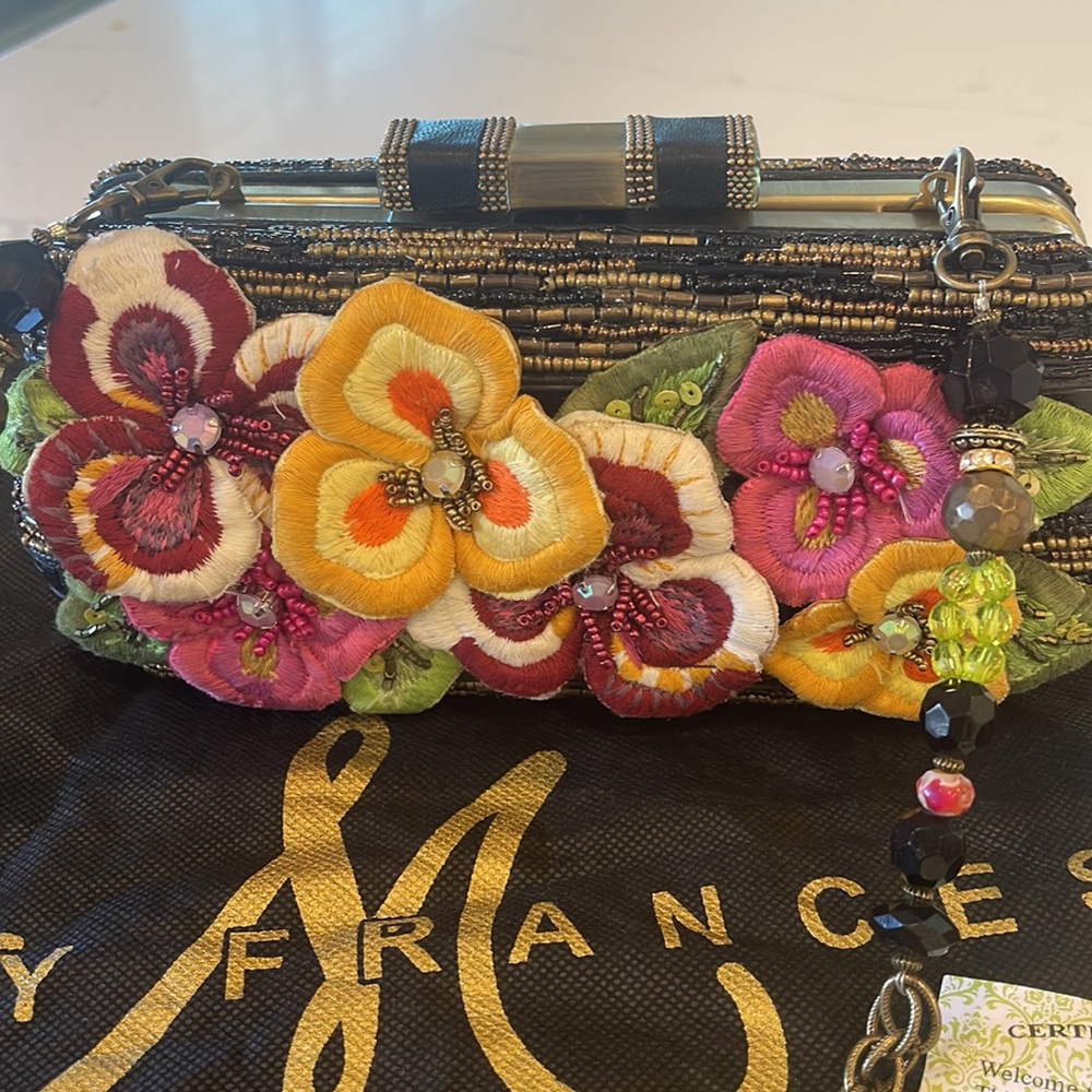 Mary Frances floral beaded handbag